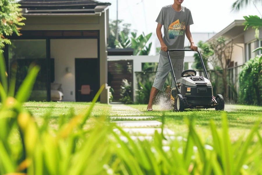compact electric lawn mower